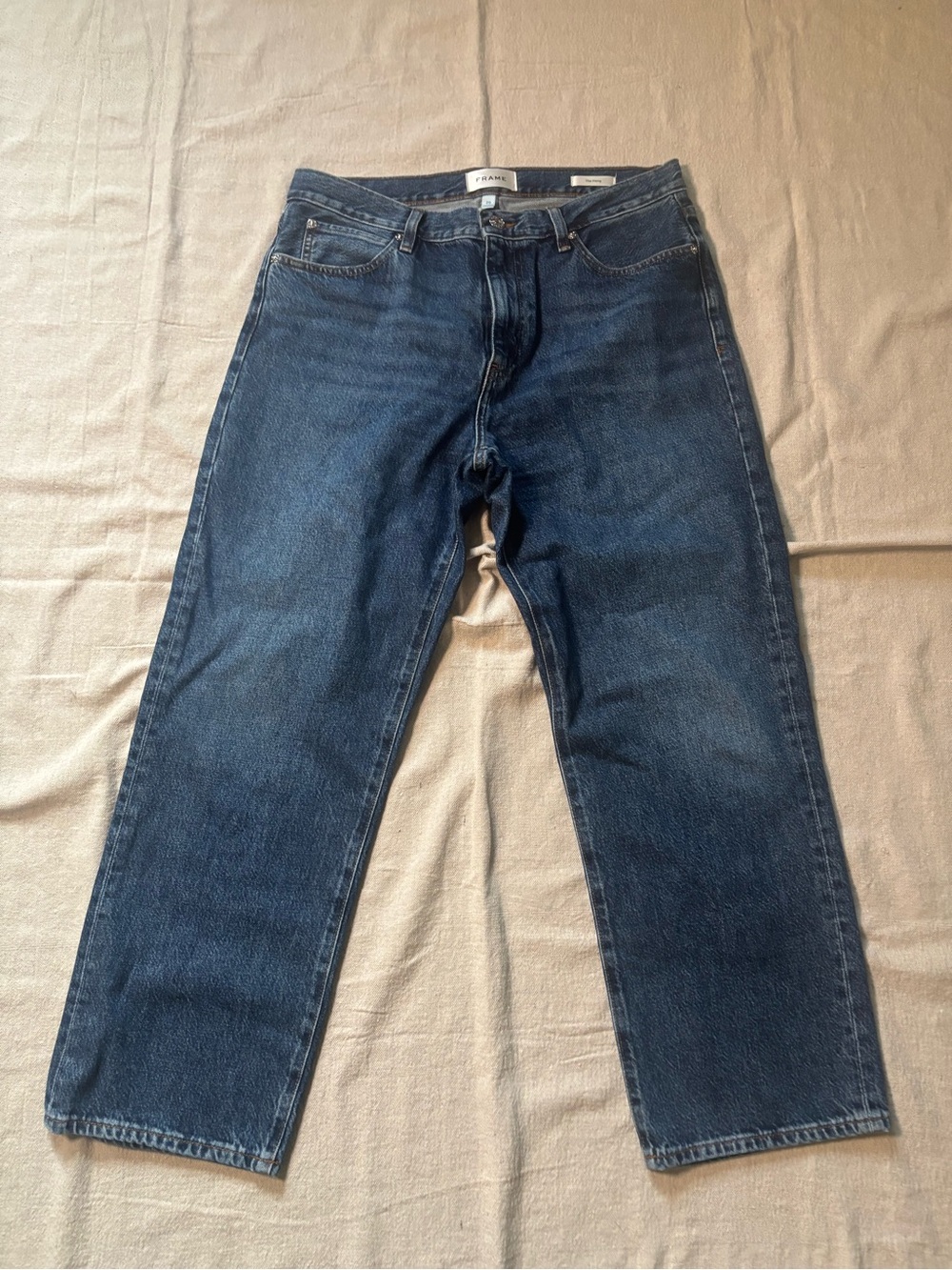 FRAME The Hang Ankle Straight Leg Jeans in Homer Wash Mid Rise Premium Denim 29*